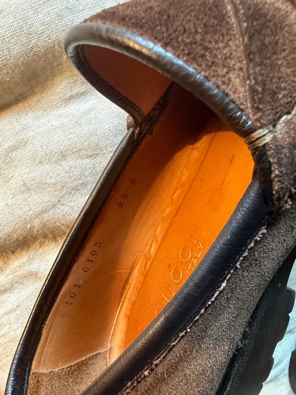 Gucci Brown Suede Horsebit Loafers - Picture 9 of 9